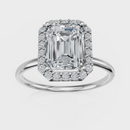 Emerald Cut Halo Ring – Diamonds