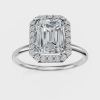 Emerald Cut Halo Ring – Diamonds