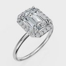 Emerald Cut Halo Ring – Diamonds