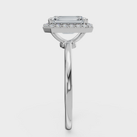 Emerald Cut Halo Ring – Diamonds