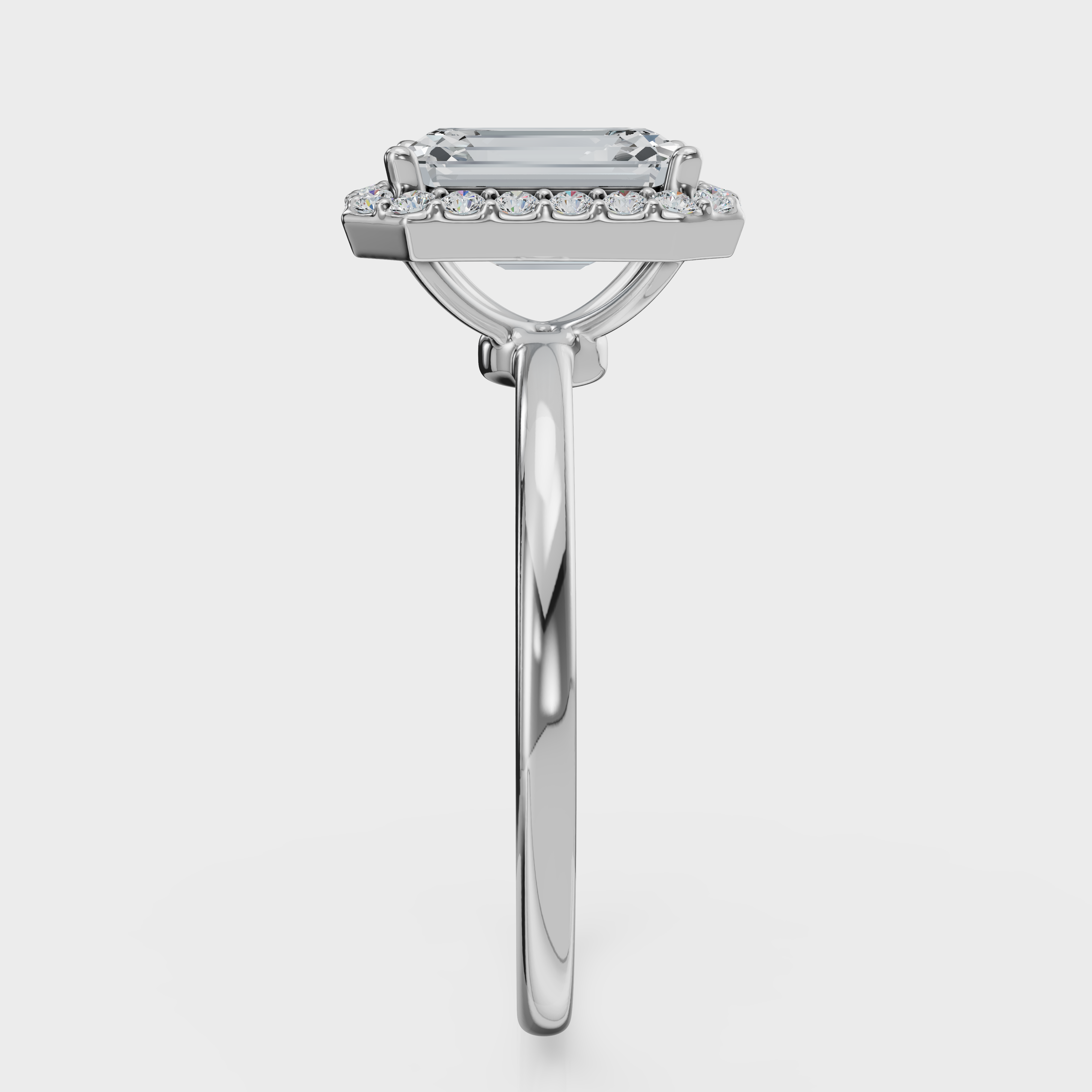 Emerald Cut Halo Ring – Diamonds
