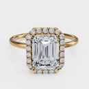 Emerald Cut Halo Ring – Diamonds