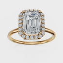 Emerald Cut Halo Ring – Diamonds