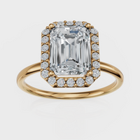 Emerald Cut Halo Ring – Diamonds