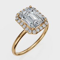Emerald Cut Halo Ring – Diamonds