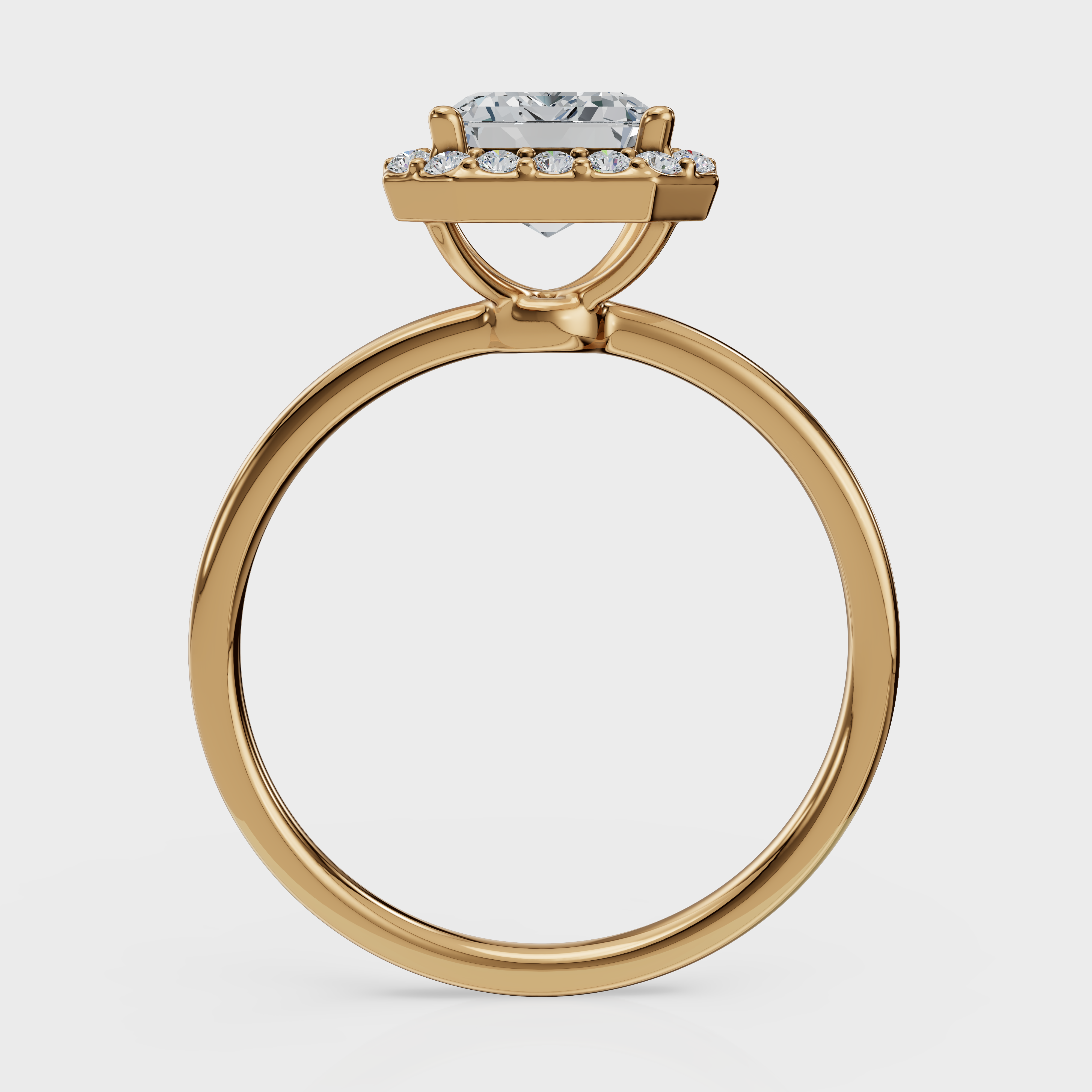 Emerald Cut Halo Ring – Diamonds