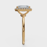 Emerald Cut Halo Ring – Diamonds