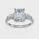 Emerald Cut with Pear Side Stones Ring – Diamonds
