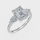 Emerald Cut with Pear Side Stones Ring – Diamonds