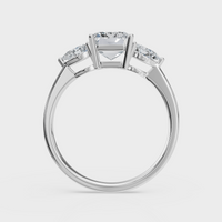 Emerald Cut with Pear Side Stones Ring – Diamonds