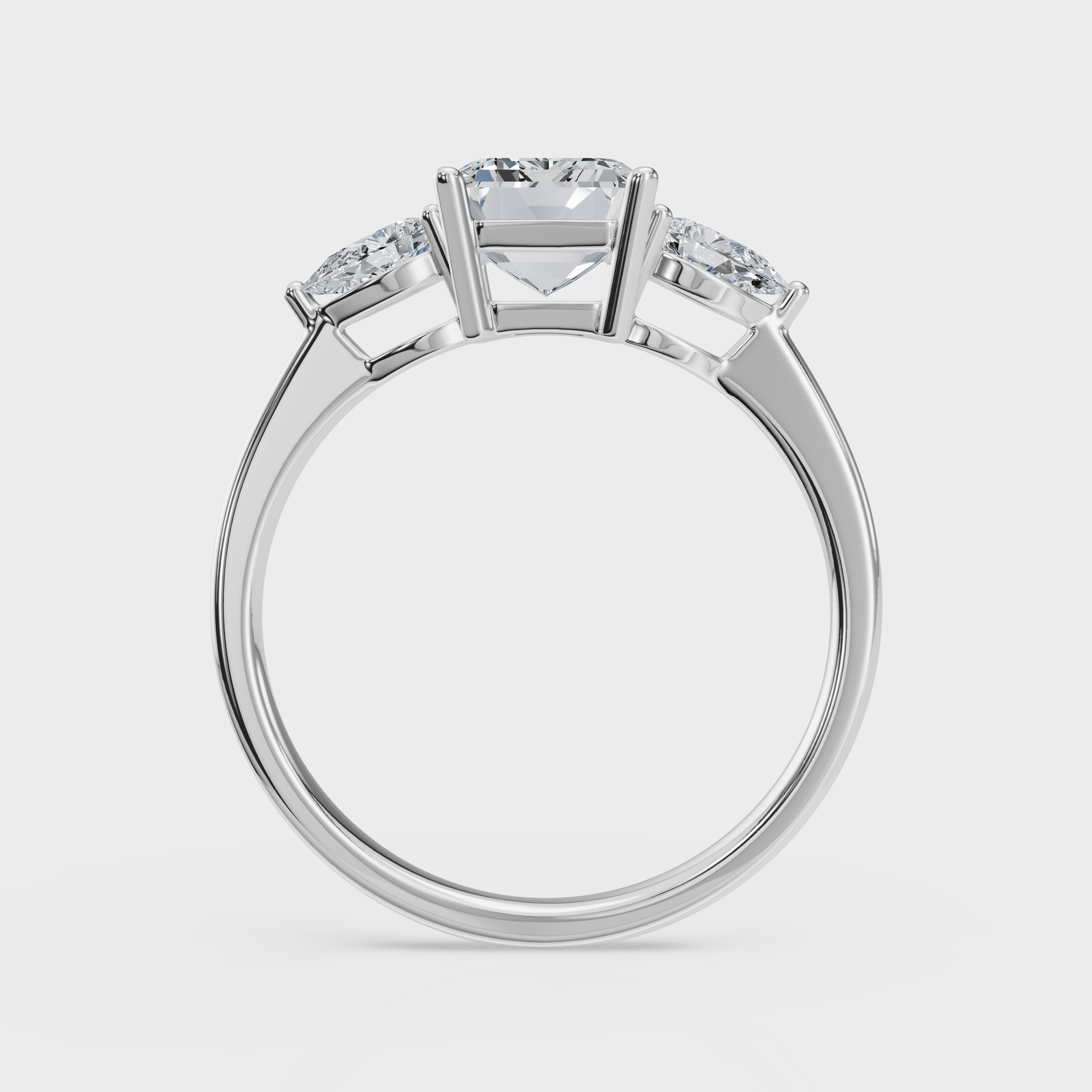 Emerald Cut with Pear Side Stones Ring – Diamonds