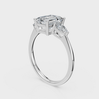 Emerald Cut with Pear Side Stones Ring – Diamonds
