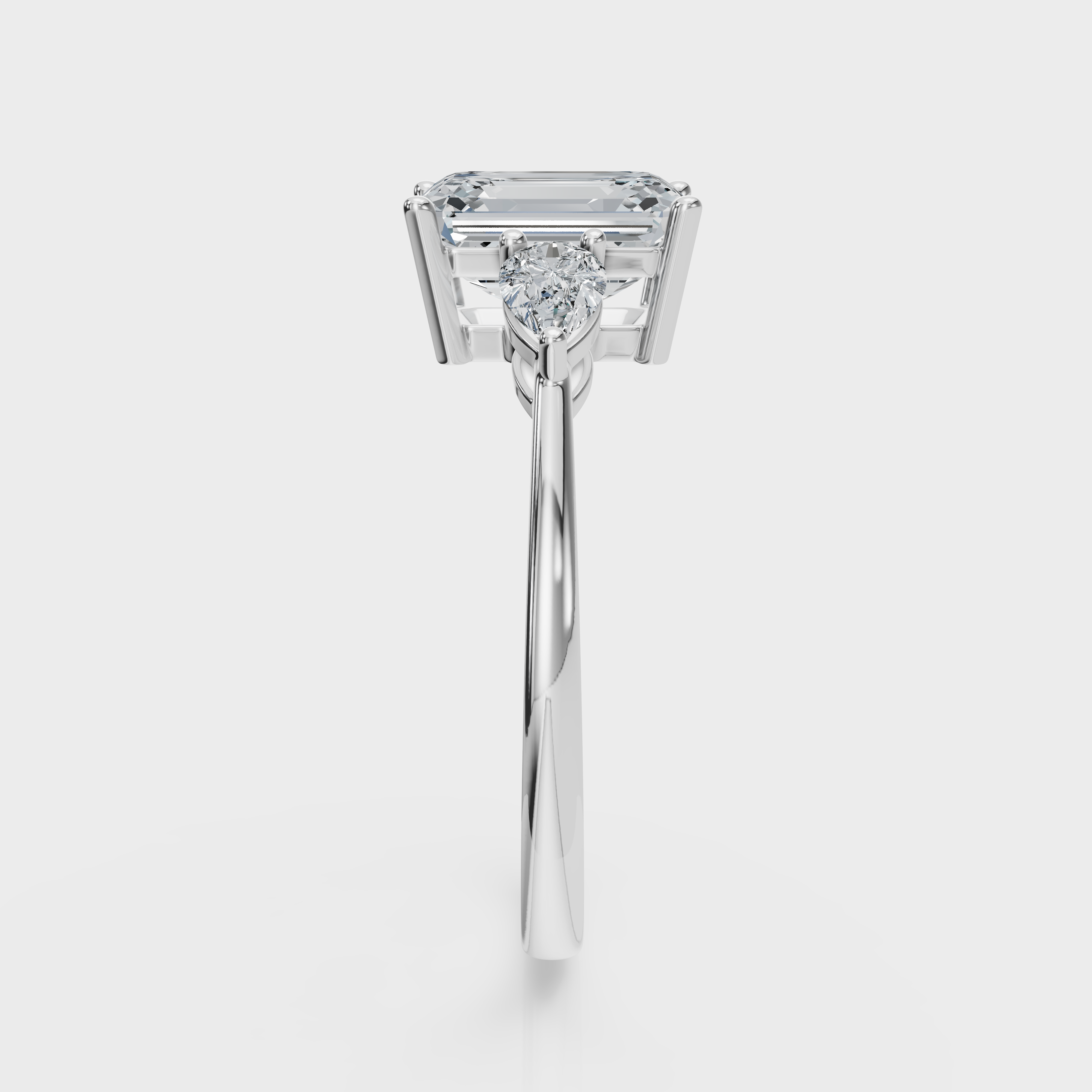 Emerald Cut with Pear Side Stones Ring – Diamonds