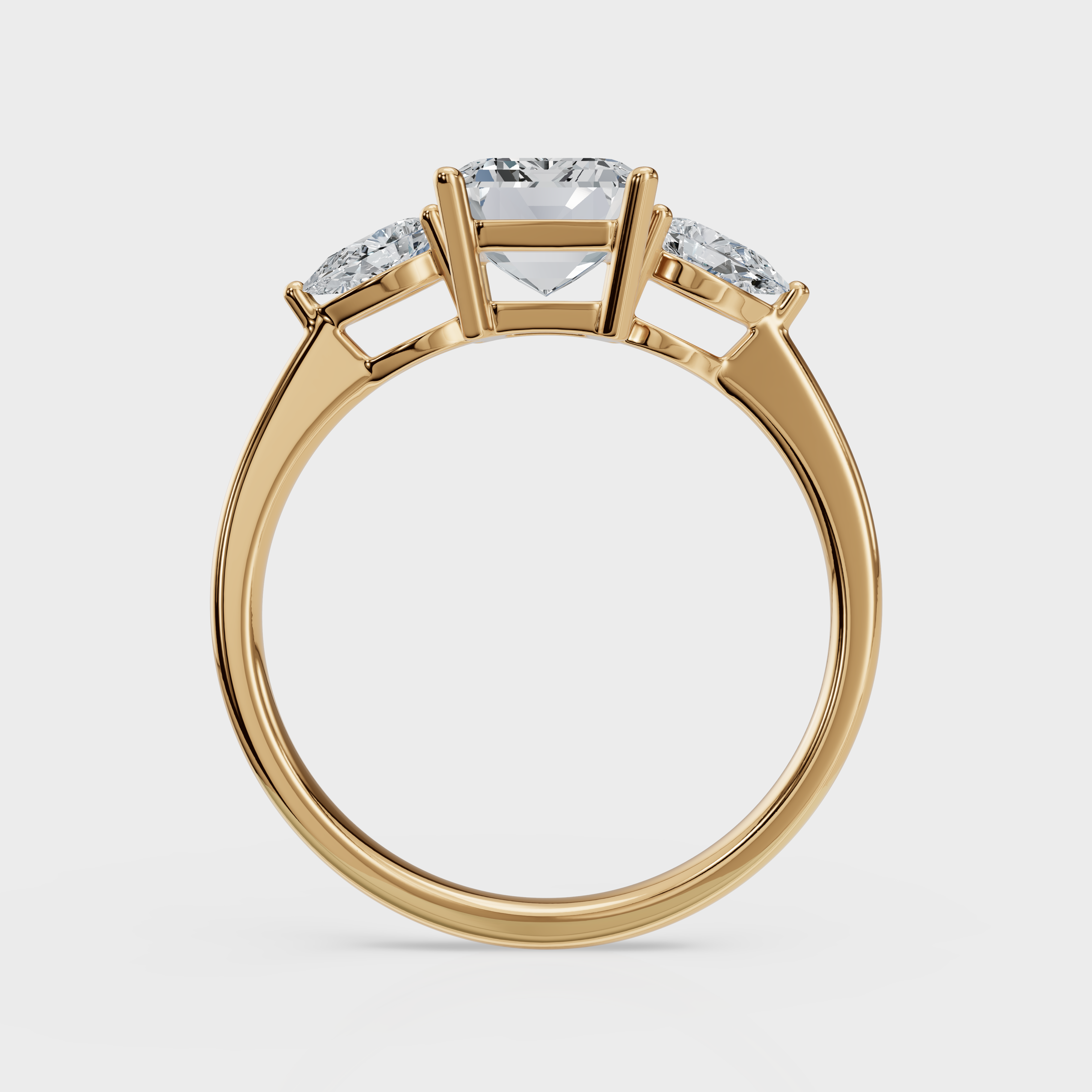 Emerald Cut with Pear Side Stones Ring – Diamonds
