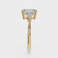 Emerald Cut with Pear Side Stones Ring – Diamonds