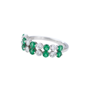 Double Round Emerald & Diamond Band
