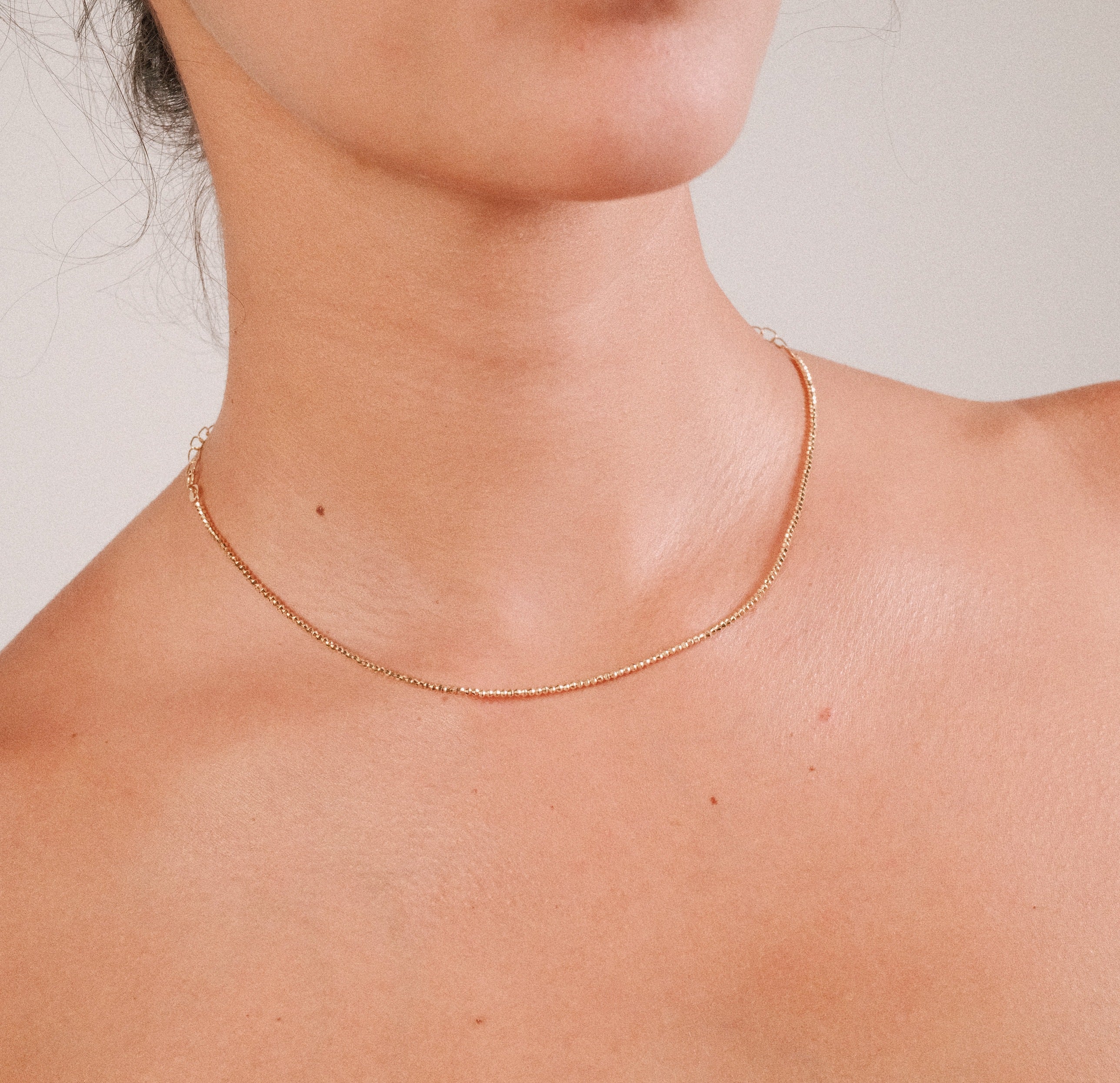 Half Paperclip & Half Diamond-Cut Necklace