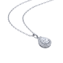 Pear Diamond Halo Necklace