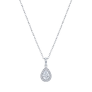 Pear Diamond Halo Necklace