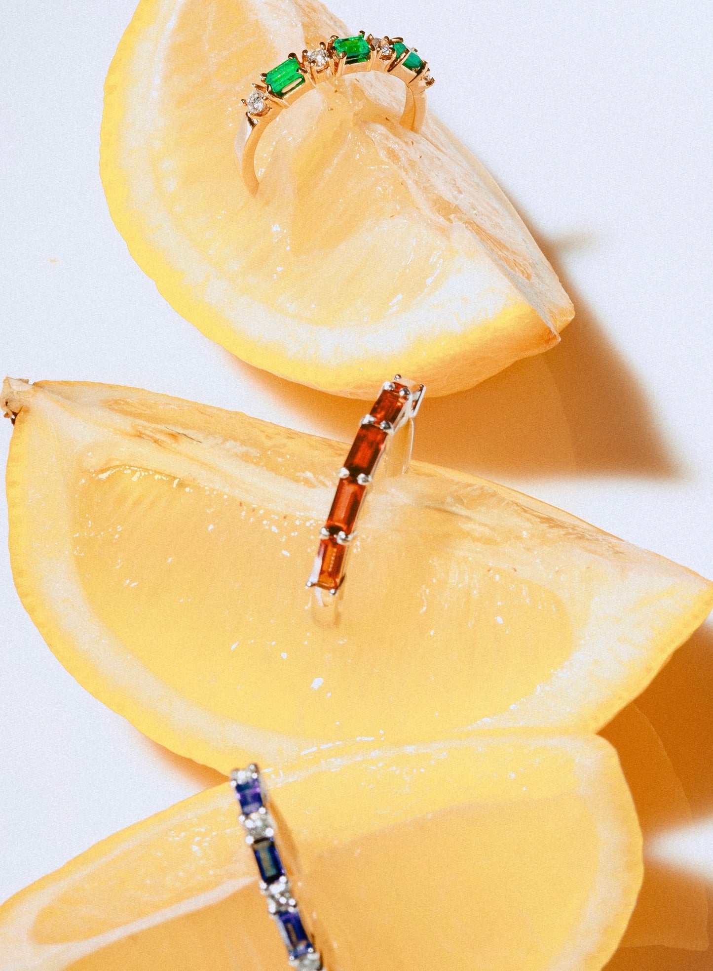 Red Sapphires Baguette Ring