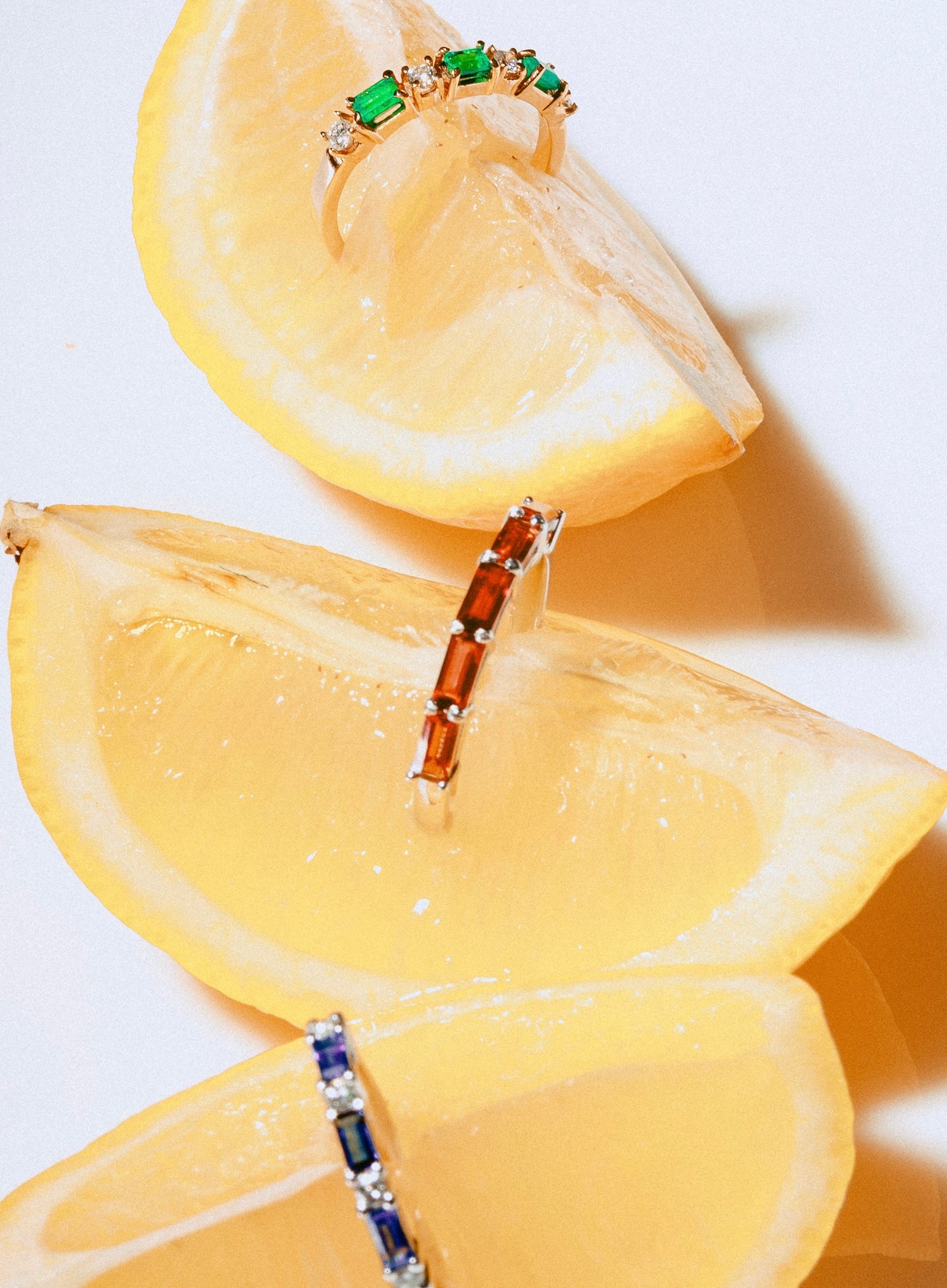 Red Sapphires Baguette Ring