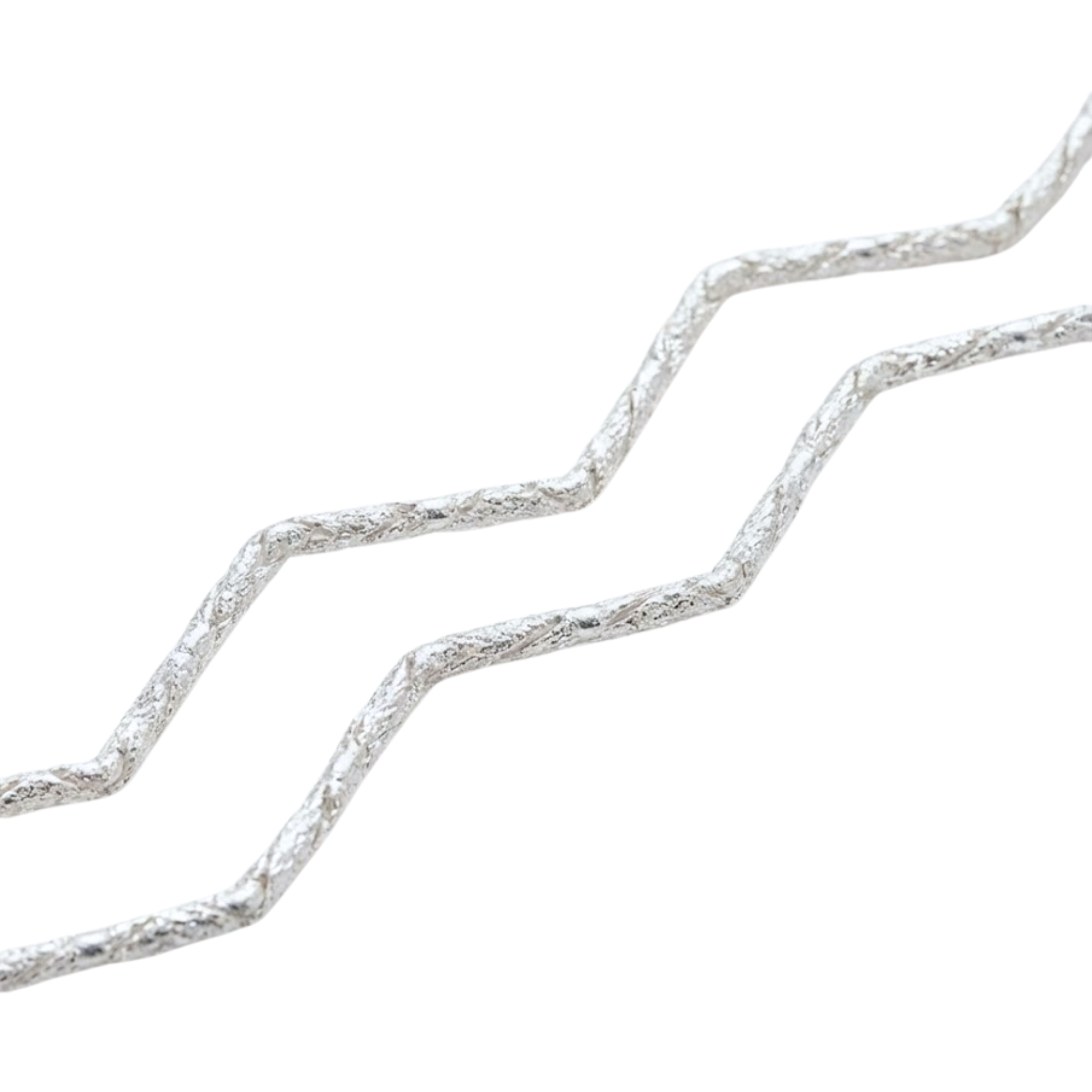 White Gold Diamond-Cut Wave Necklace