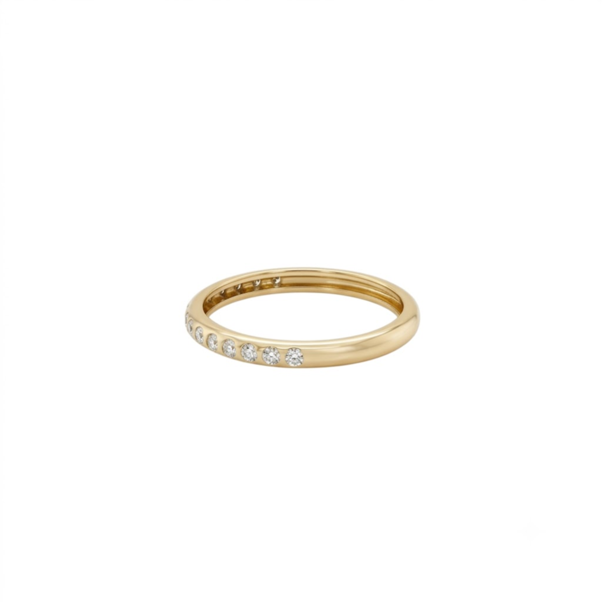 Flush Set Diamond Thin Ring
