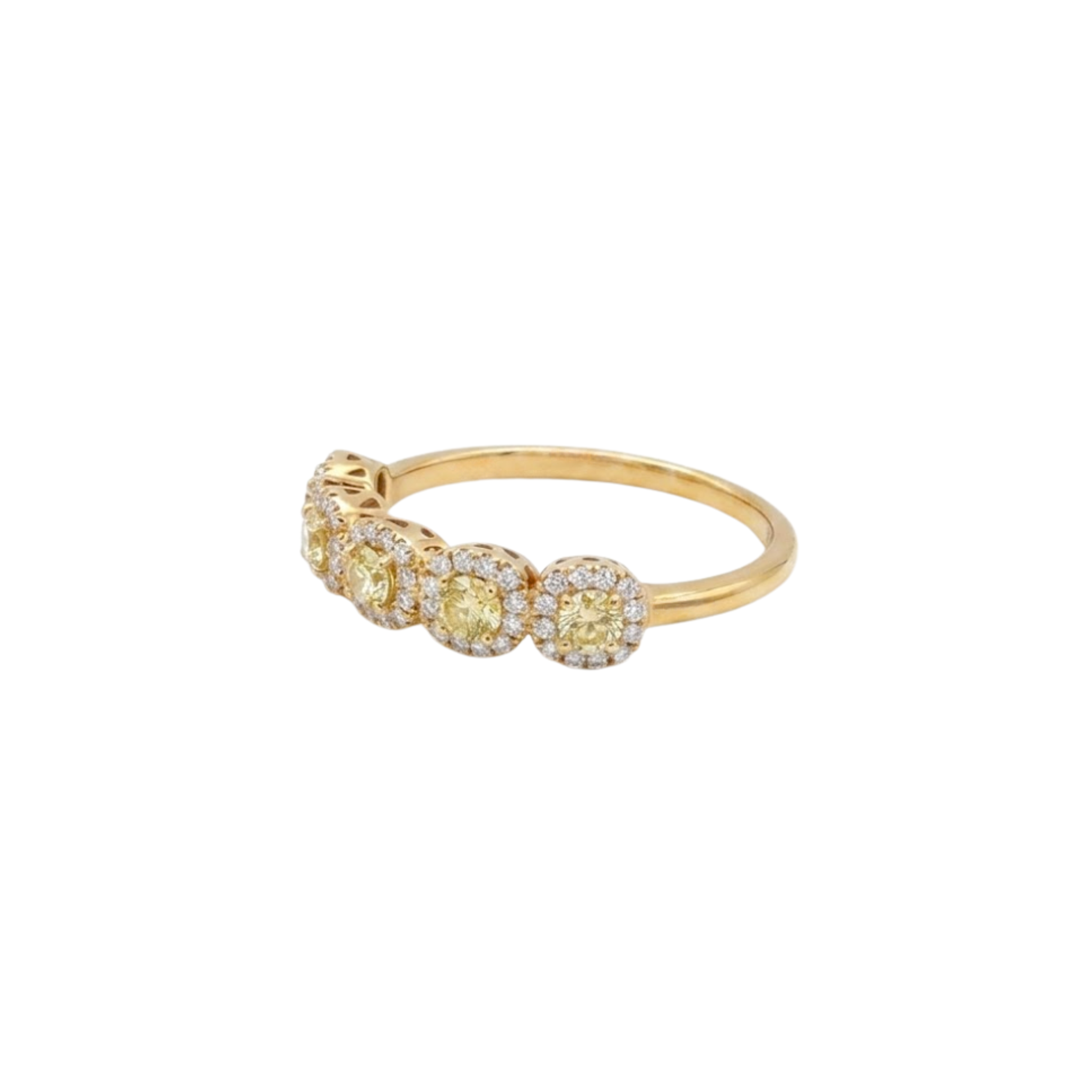 Yellow Diamond with White Diamond Halo Band