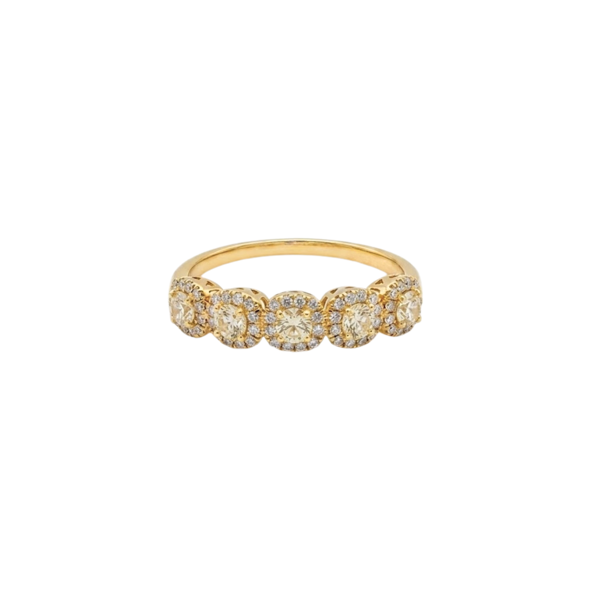 Yellow Diamond with White Diamond Halo Band