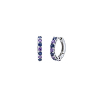 Amethyst & Sapphire Small Hoops