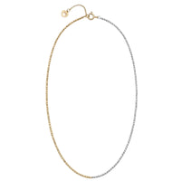 Two Tone Diamond-Cut Bead Necklace