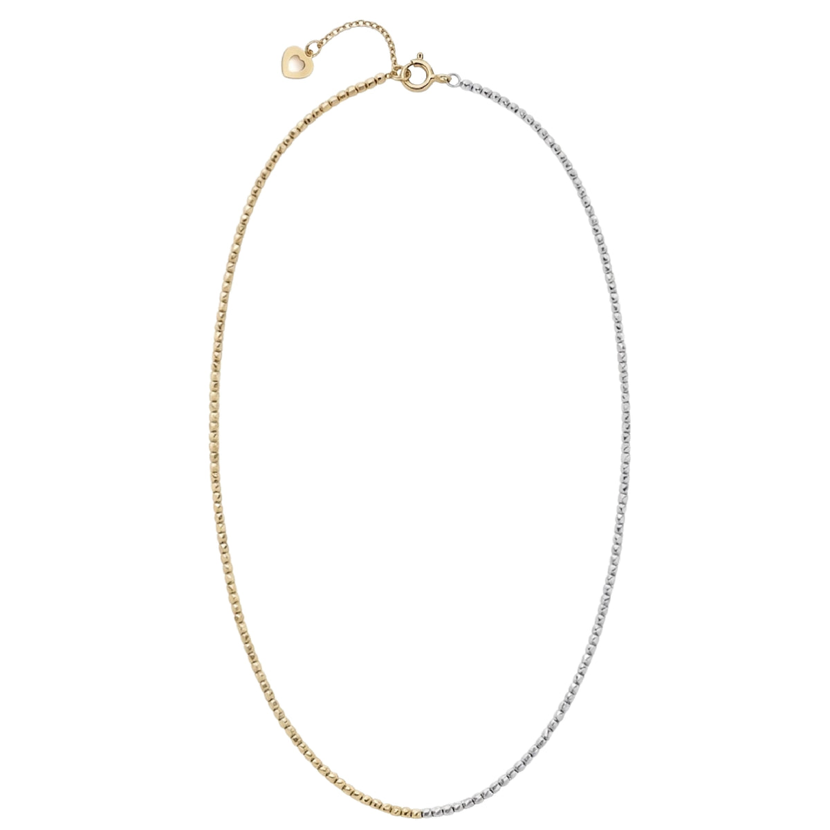Two Tone Diamond-Cut Bead Necklace
