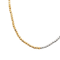Two Tone Diamond-Cut Bead Necklace