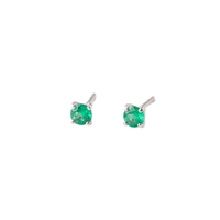Round White Gold Emerald Small Studs