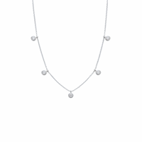 5 Round Diamond Bezel Necklace
