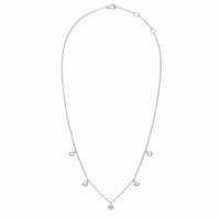 5 Round Diamond Bezel Necklace