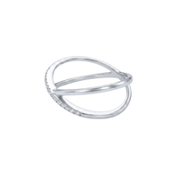 Half Diamonds X Ring White Gold