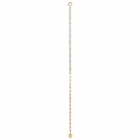 Half Paper Clip & Half Diamond Tennis Bracelet
