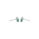 Double Emerald Marquise & Diamond Lotus Flower Earrings