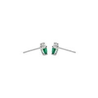 Double Emerald Marquise & Diamond Lotus Flower Earrings