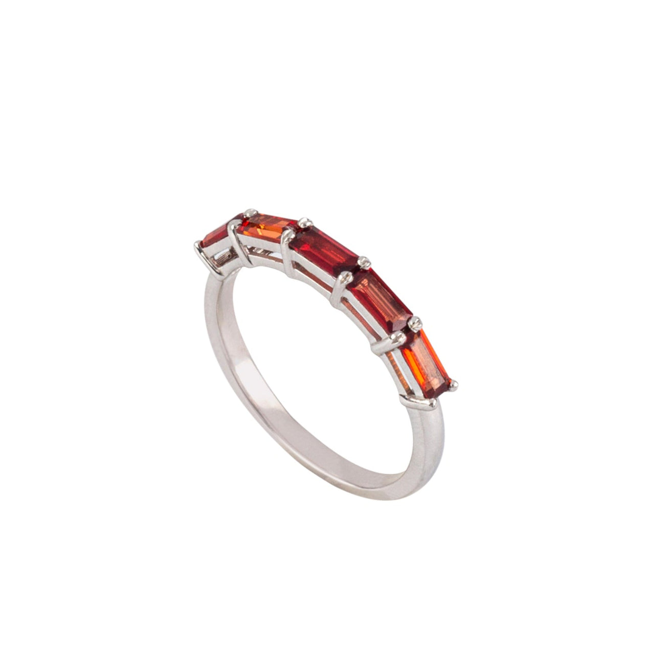 Red Sapphires Baguette Ring