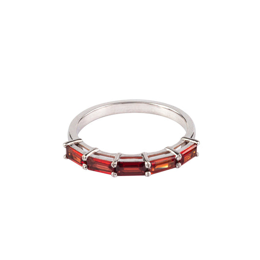 Red Sapphires Baguette Ring