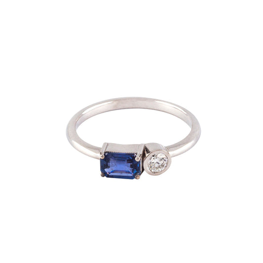 Baguette Sapphire & Diamond Ring