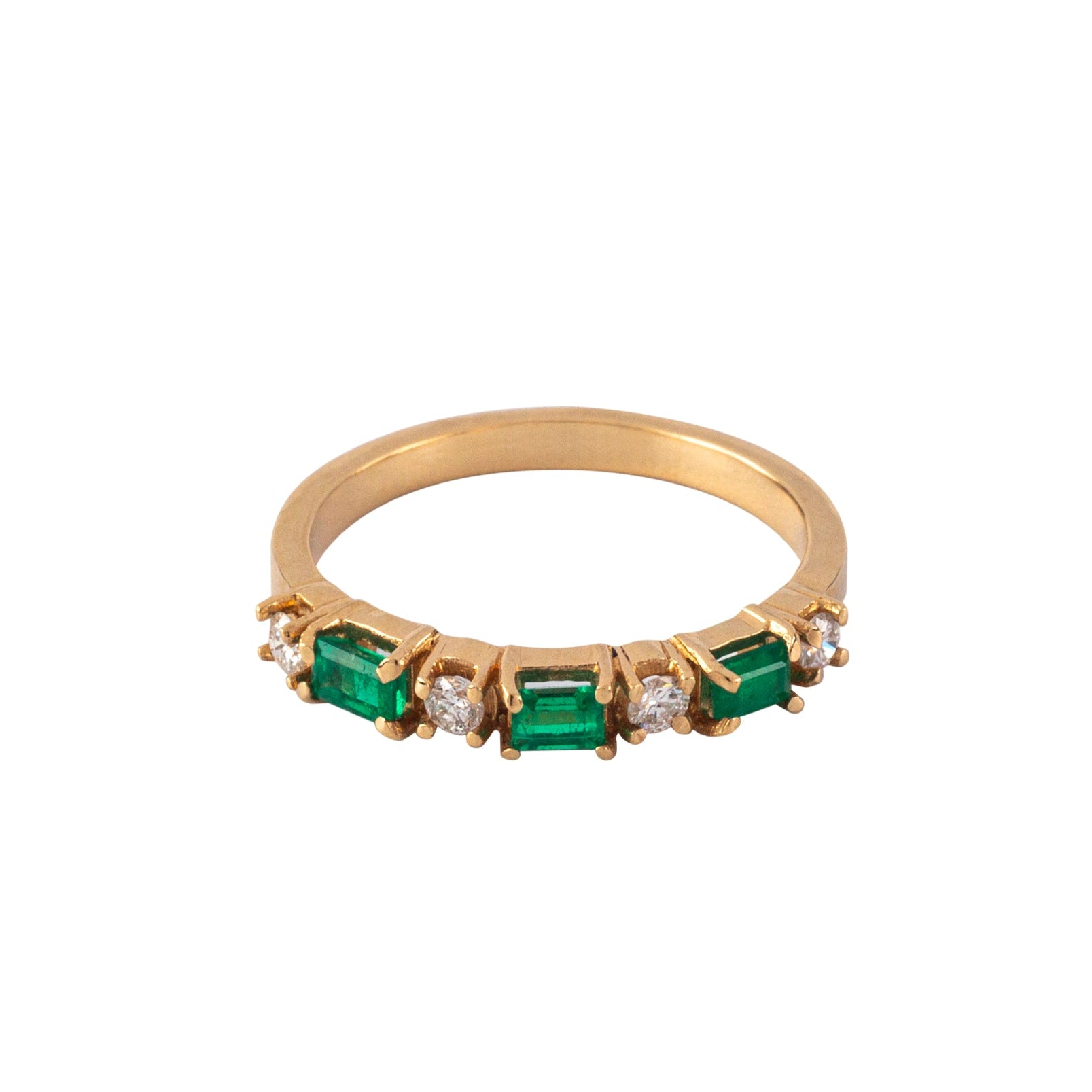 Emerald Baguette & Diamond Ring