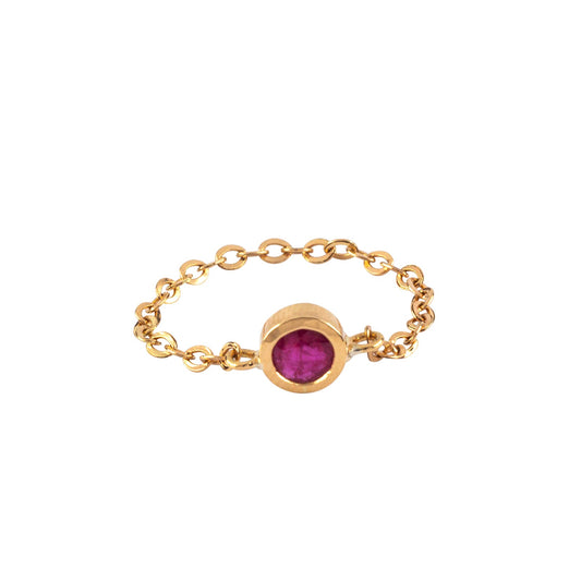 Chain Ruby Gold Ring