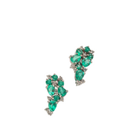 Cluster Emerald & Diamond Earrings