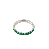 Emerald Band Ring In White Gold