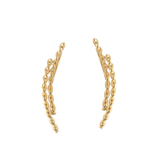 Climber Thin Gold Earrings