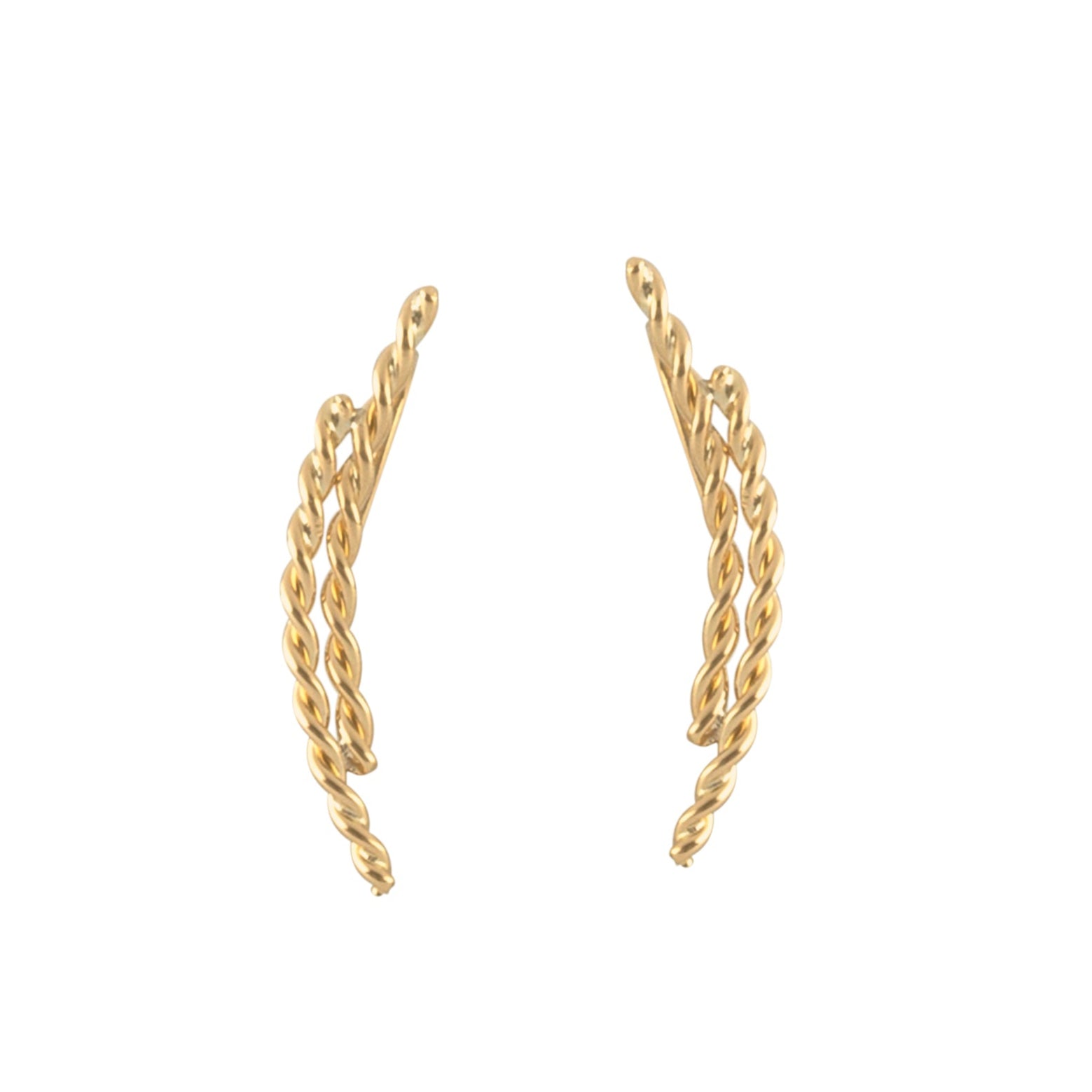 Climber Twisted Earrings - Yellow Gold