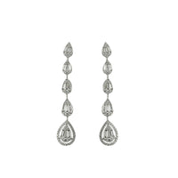 Long Diamond Pear Earrings